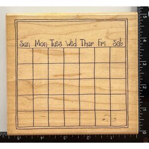 HTF Close to my heart V211 Calendar Wood Mounted Rubber Stamp block background